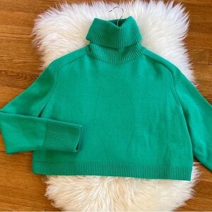 Zara Cropped Fit Turtleneck Soft Knit Sweater